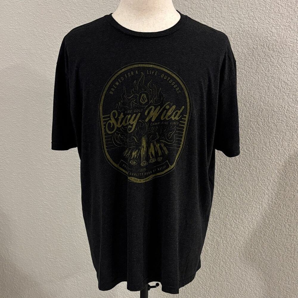 Black Lantern Rocks + Roots Stay Wild Black Men's Tee T-Shirt Size XXL 2X